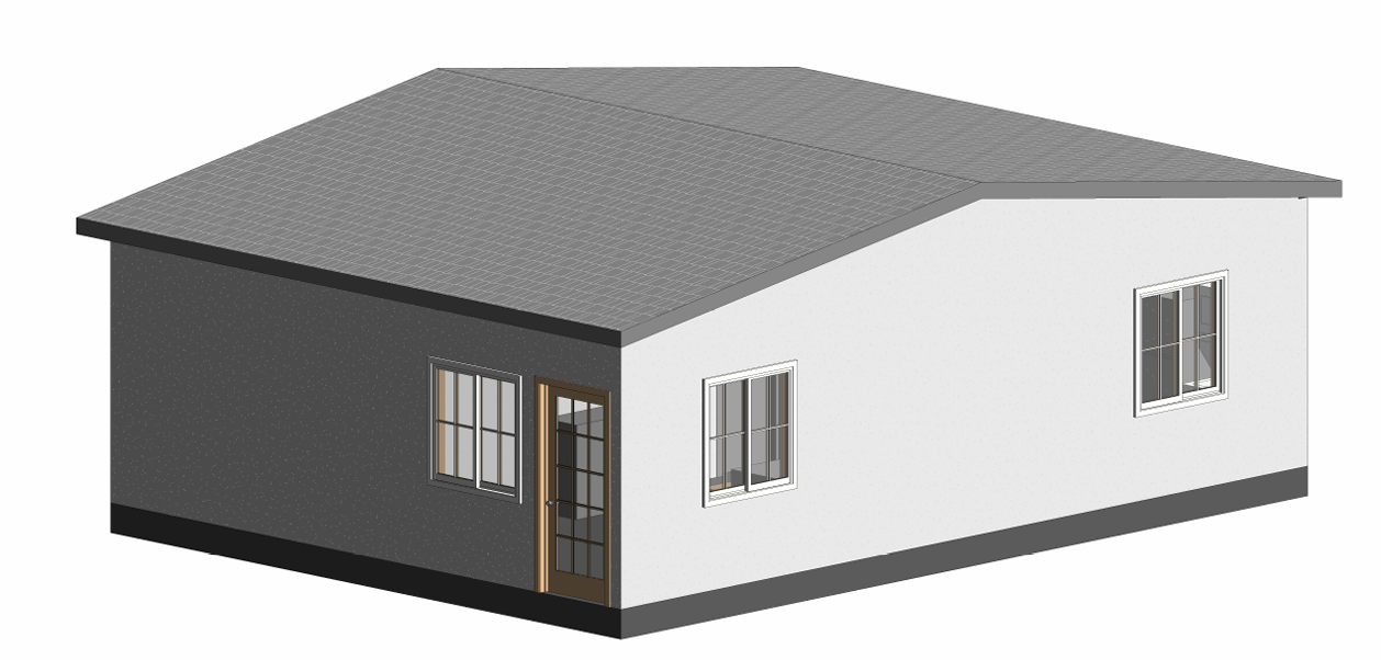 Monterey ADU 3D exterior view - hip roof design view 2