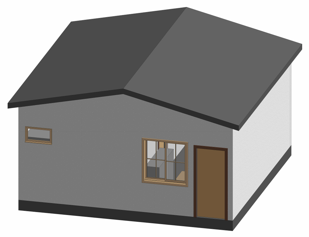 Sonoma ADU 3D exterior view - gable roof design view 2