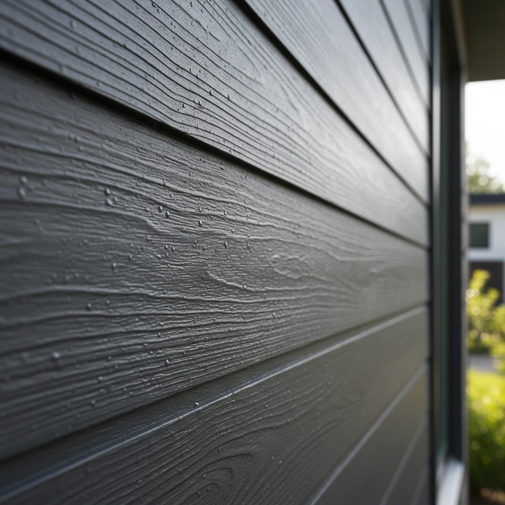 LP SmartSide for ADUs in California: Durability & Style — A close-up, detailed shot of LP SmartSide engineered wood siding, showcasing its authentic cedar grain