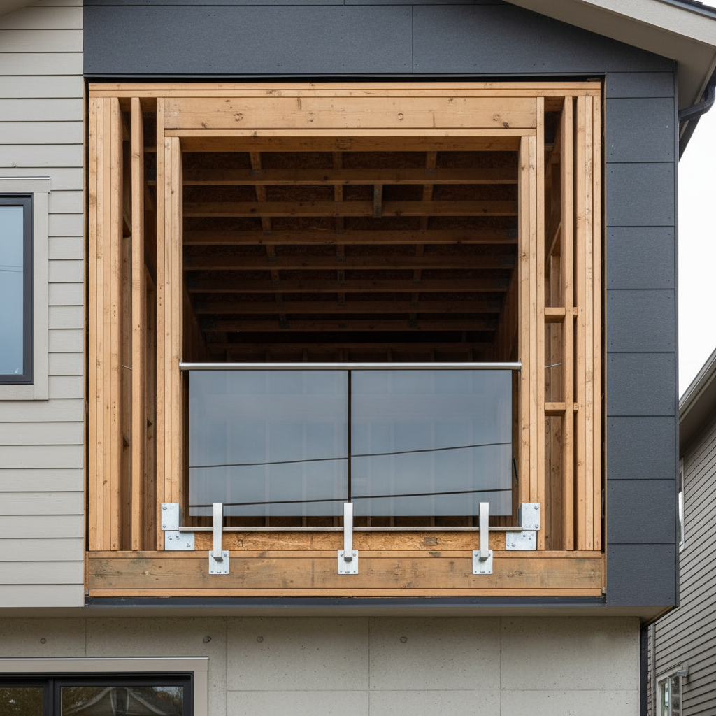 Juliet Balconies & Two-Story ADUs: A California Guide — An architectural rendering or high-quality illustration of a two-story ADU facade, highlighting the stru