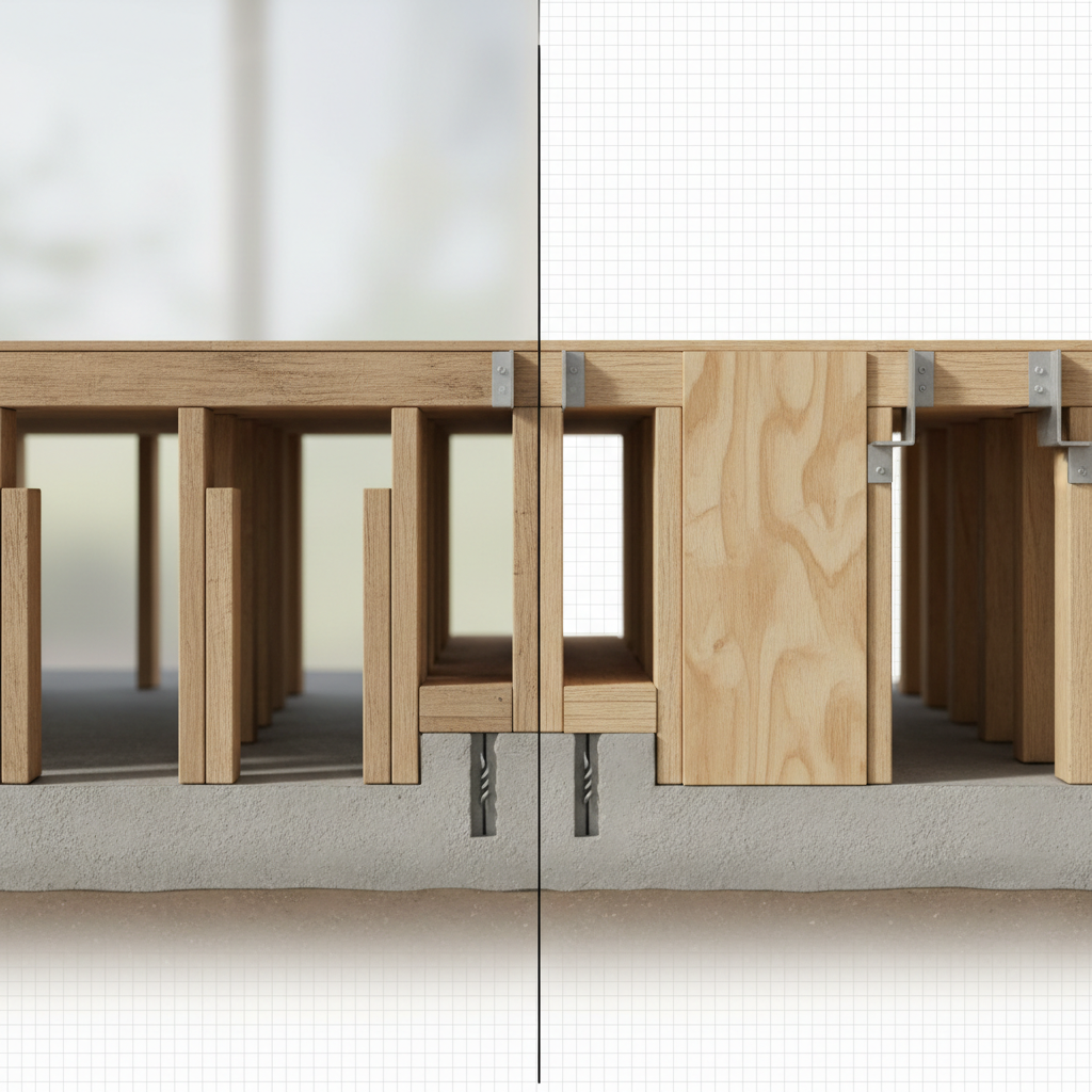 What Is a Cripple Wall and Why It Matters for ADU Seismic Safety in California — A detailed cutaway diagram illustrating the components of a cripple wall: concr