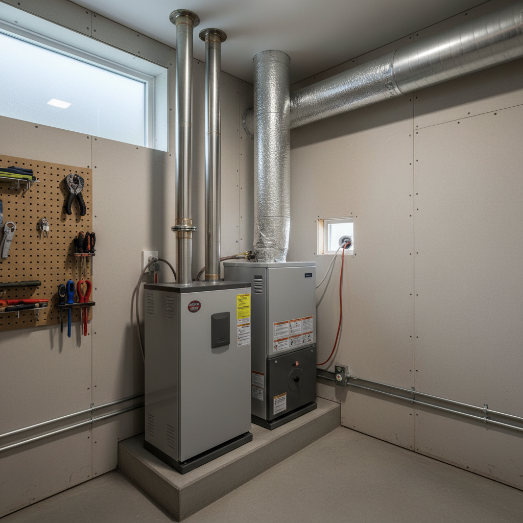 What Is a Combustion Safety Test and When Is It Required for ADU Mechanical Systems — Photorealistic image illustrating the interior of a well-ventilated ADU ut