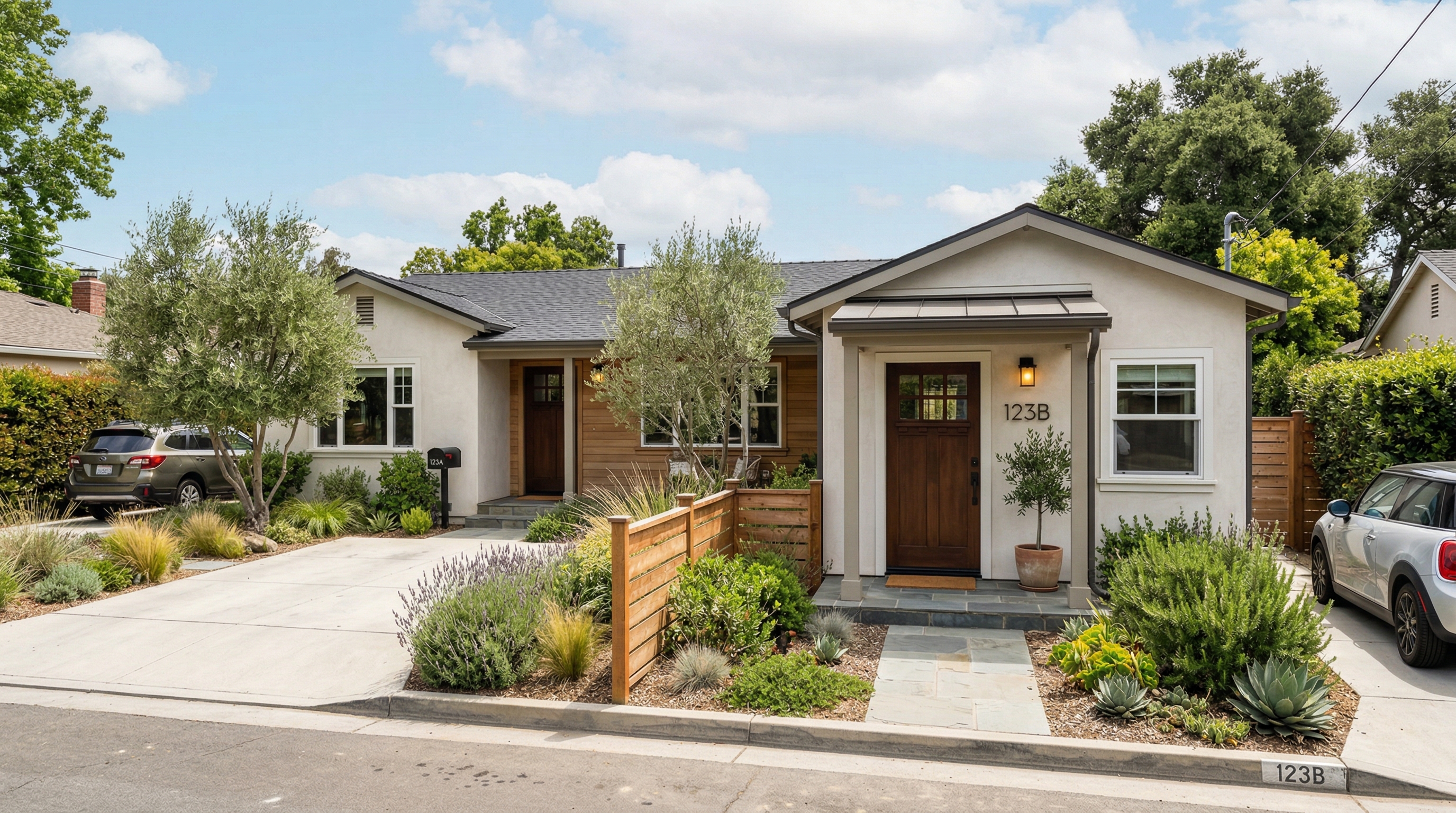 JADU separate entrance on California ranch-style home