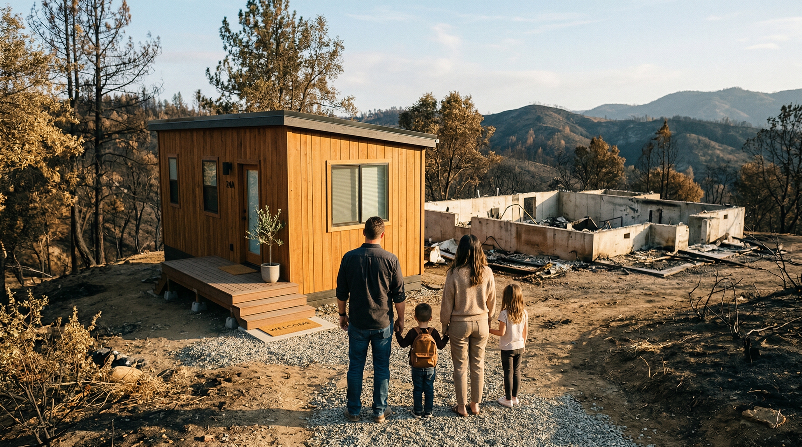 Family with new ADU on fire recovery property in Southern California