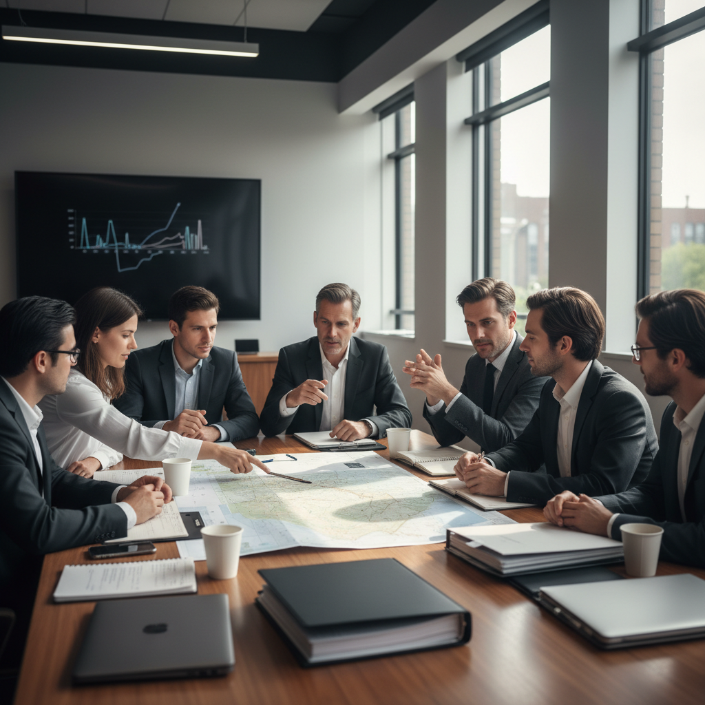 ADU Planning Commission: What It Is & If You Need Them — A diverse group of citizens, representing a city planning commission, seated around a large table in a